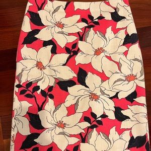 Ann Taylor bright pink/navy/white print skirt.